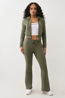 PANTALONES DEPORTIVOS ACAMPANADOS CON COSTURA TORCIDA, image 2