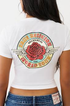 ROSE NOTCH BABY TEE, image 1