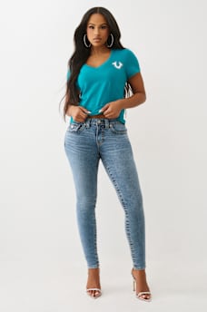 SCRIPT LOGO V NECK TEE, image 3