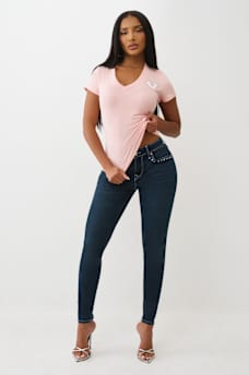 SCRIPT LOGO V NECK TEE, image 3