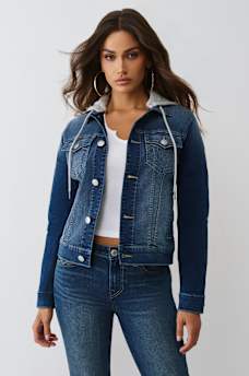 CHAQUETA DE MEZCLILLA CON CAPUCHA, image 1