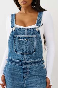 STRAIGHT LEG DENIM OVERALL, image 3