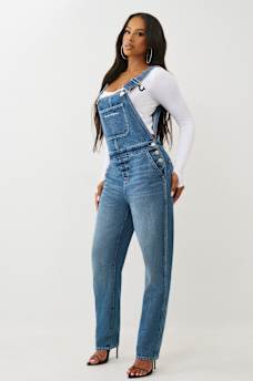 STRAIGHT LEG DENIM OVERALL, image 1