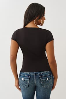 CAMO LOGO SQUARE NECK TOP, image 5