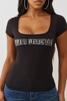 CAMO LOGO SQUARE NECK TOP, image 1