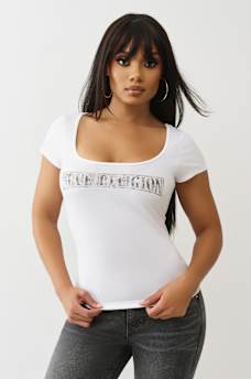 CAMO LOGO SQUARE NECK TOP, image 2