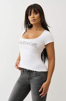 CAMO LOGO SQUARE NECK TOP, image 4