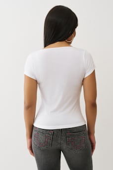 CAMO LOGO SQUARE NECK TOP, image 5