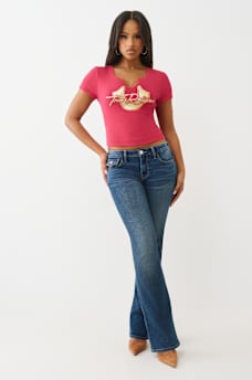 GLITTER HORSESHOE NOTCH BABY TEE, image 3