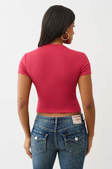 GLITTER HORSESHOE NOTCH BABY TEE, image 5