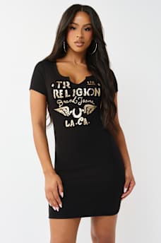 LOGO WING NOTCH NECK DRESS, image 2