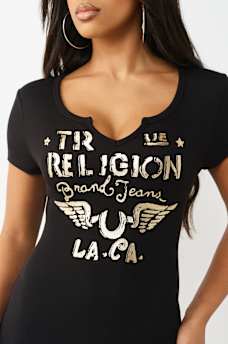 LOGO WING NOTCH NECK DRESS, image 3