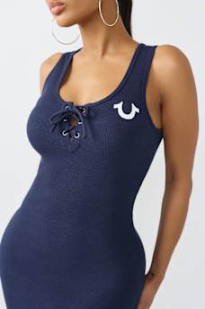 MINIVESTIDO ACANALADO CON CORDONES, image 4