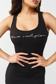 MAXIVESTIDO CON ABERTURA Y TEXTO DE TR, image 2