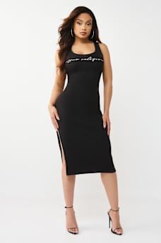 MAXIVESTIDO CON ABERTURA Y TEXTO DE TR, image 3