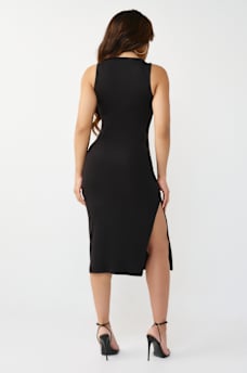 MAXIVESTIDO CON ABERTURA Y TEXTO DE TR, image 4