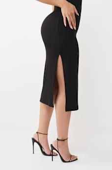 MAXIVESTIDO CON ABERTURA Y TEXTO DE TR, image 5