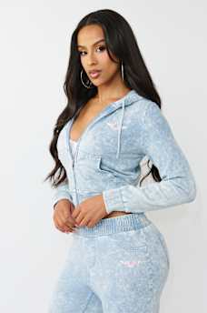 SUDADERA CON CAPUCHA DE MEZCLILLA SINT&Eacute;TICA CON HERRADURA CON ALAS, image 4