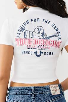 CAMISETA RELAJADA RECORTADA CON BUDDHA, image 1