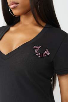 BUTTERFLY LOGO V-NECK TEE, image 5
