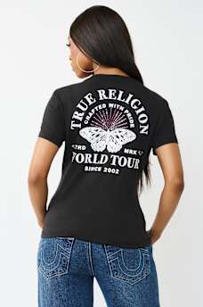 BUTTERFLY LOGO V-NECK TEE, image 6