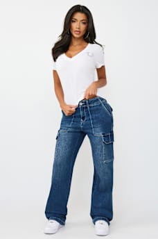 BUTTERFLY LOGO V-NECK TEE, image 3