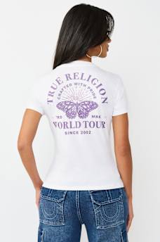 BUTTERFLY LOGO V-NECK TEE, image 6