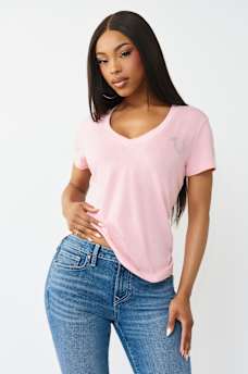 BUTTERFLY LOGO V-NECK TEE, image 2