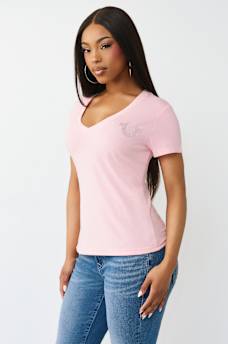 BUTTERFLY LOGO V-NECK TEE, image 4