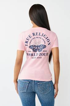 BUTTERFLY LOGO V-NECK TEE, image 5