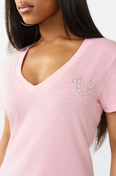 BUTTERFLY LOGO V-NECK TEE, image 6