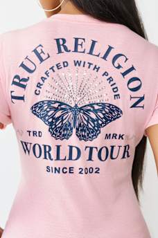 BUTTERFLY LOGO V-NECK TEE, image 1