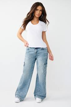 IRIDESCENT LOGO V-NECK TEE, image 3