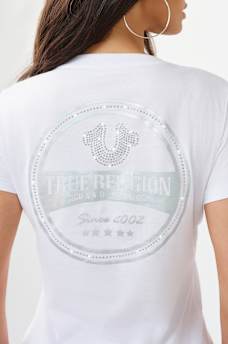 IRIDESCENT LOGO V-NECK TEE, image 1