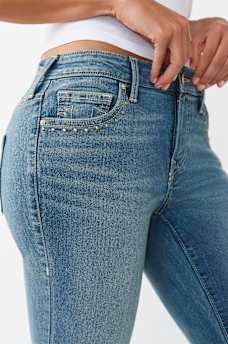 BECCA MID RISE STUDDED BOOTCUT JEAN, image 3
