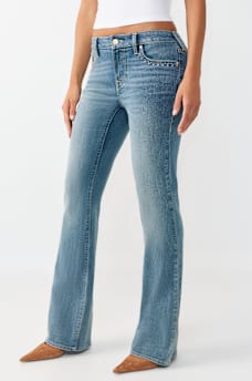 BECCA MID RISE STUDDED BOOTCUT JEAN, image 4