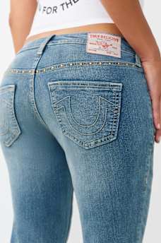 BECCA MID RISE STUDDED BOOTCUT JEAN, image 1