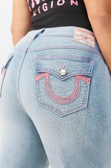 PLUS BECCA MID RISE MULTI-STITCH FLAP BOOTCUT JEAN, image 1