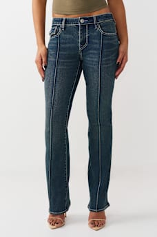 JEANS CORTE DE BOTA BECCA DE TIRO MEDIO Y COSTURAS FRONTALES, image 1