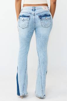  JOEY MID RISE TWO-TONE FLAP FLARE JEAN, image 4