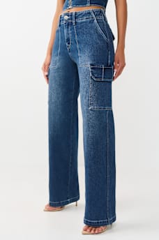 DENIM CARGO STRAIGHT PANT, image 1