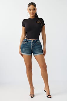 SHORTS JAYDE DE TIRO MEDIO CON SOLAPA, image 3