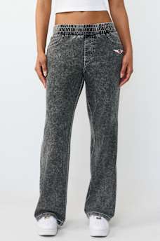 HORSESHOE WING FAUX DENIM SWEATPANT, image 4