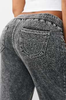 HORSESHOE WING FAUX DENIM SWEATPANT, image 6