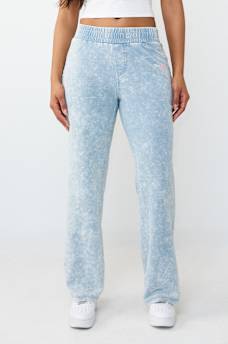 HORSESHOE WING FAUX DENIM SWEATPANT, image 2