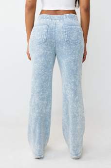 HORSESHOE WING FAUX DENIM SWEATPANT, image 5