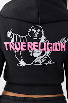 BUDDHA SHRUNKEN ZIP HOODIE