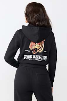 TIGER SHRUNKEN ZIP HOODIE