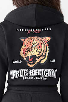 TIGER SHRUNKEN ZIP HOODIE