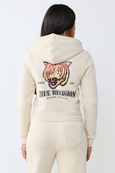 TIGER SHRUNKEN ZIP HOODIE